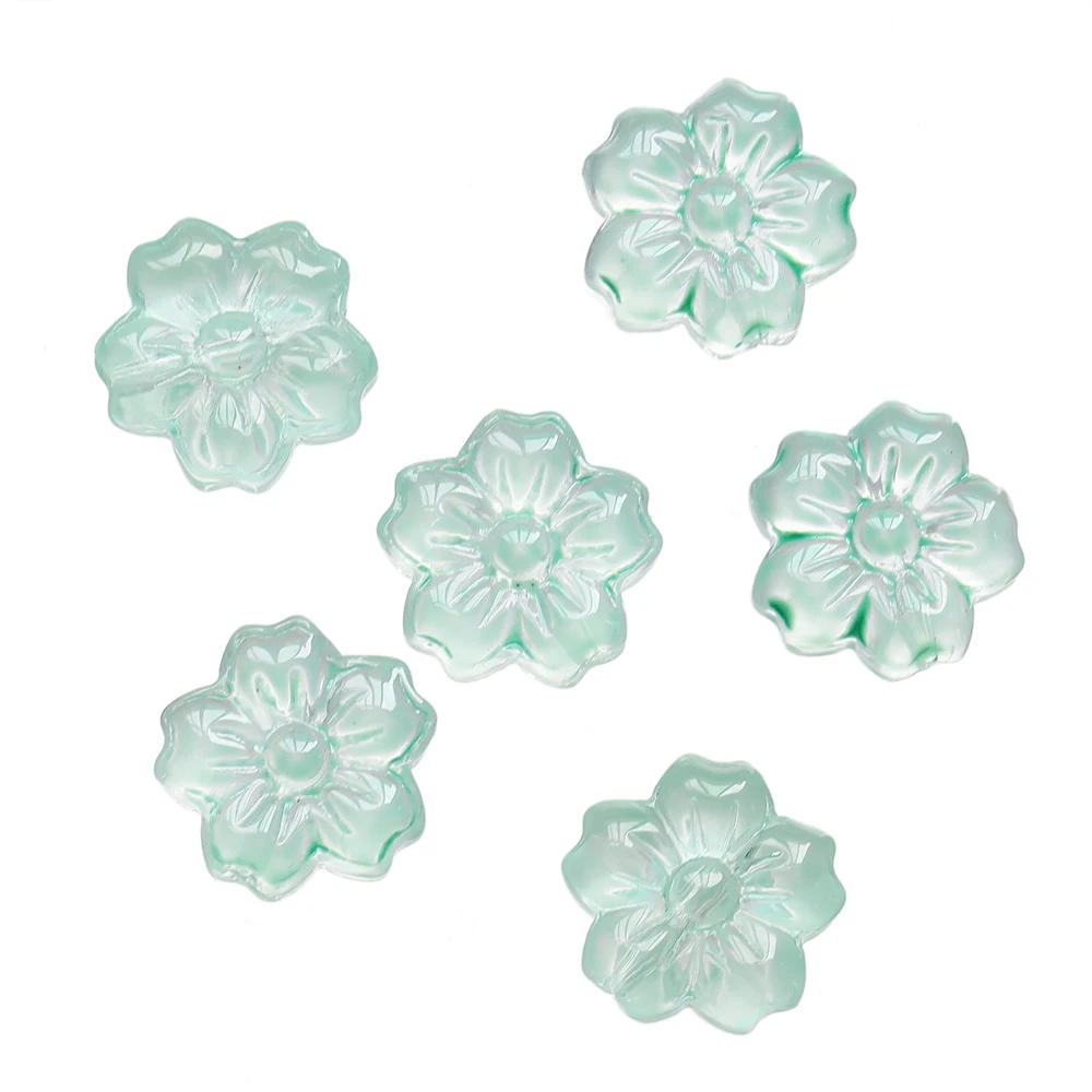 30 stuks gekleurde glazen bloemvormige kralen vijf bloemblaadjes bloem spacer kralen voor DIY ketting armband hanger sieraden maken bevindingen