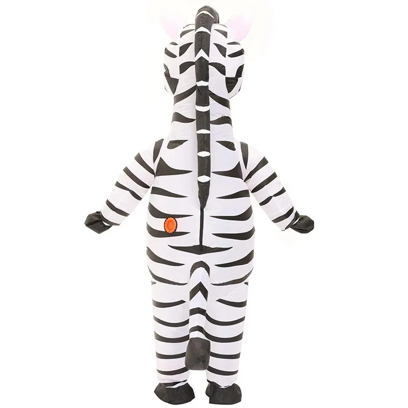 Trajes infláveis de animais fofos para adultos, cosplay de zebra em pé, fantasias interessantes de zebra, fantasias de mascote extravagantes de Halloween Purim