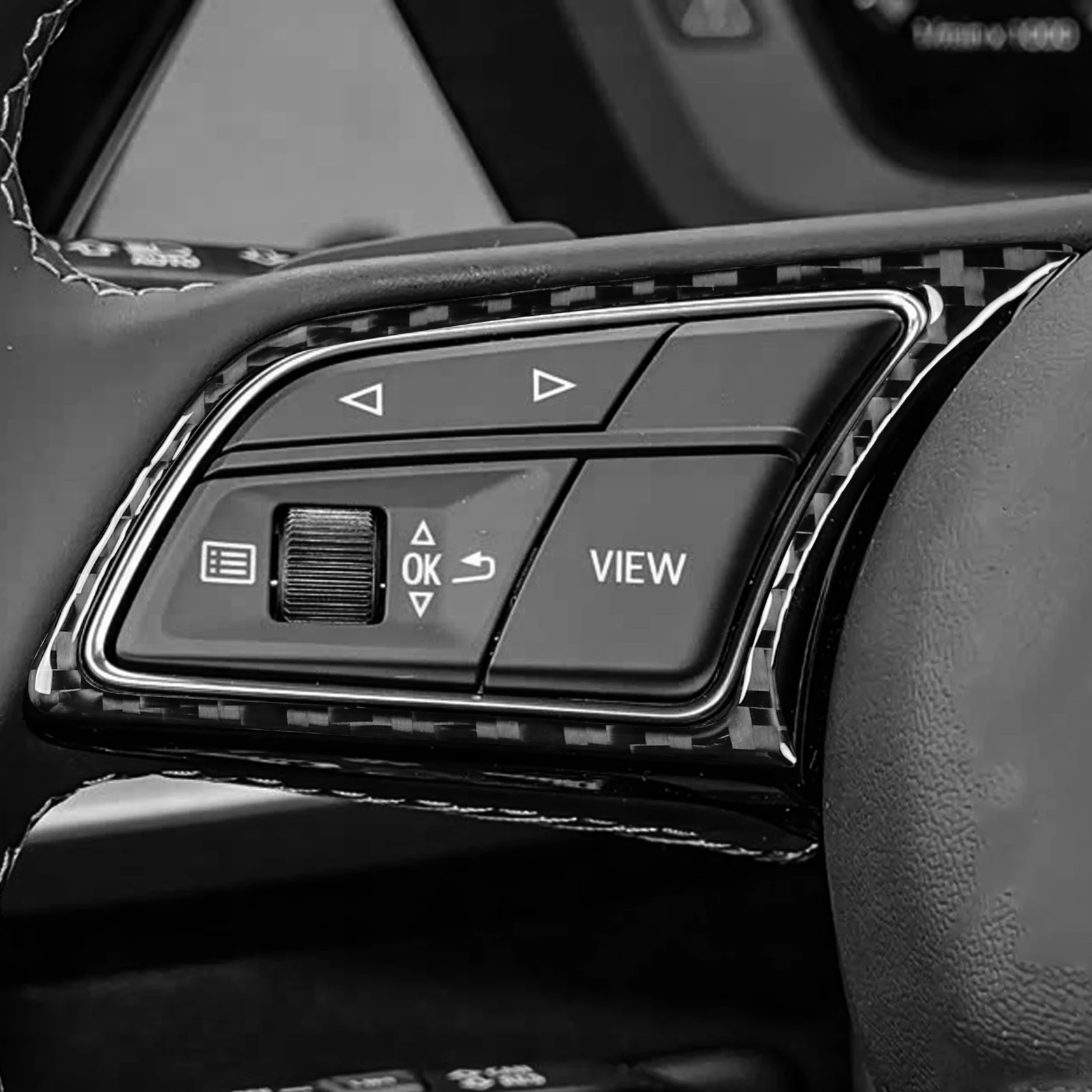 For Audi A3 S3 8Y 2021-2025 Real Carbon Fiber Stickers Steering Wheel Button Control Panel Car Accessories Interior Decorative
