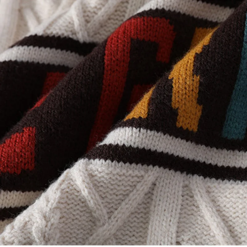 maglione lavorato a maglia a maniche lunghe autunno inverno da uomo di lusso con cerniera a collo alto nuovo modello jacquard tenere al caldo pullover per il tempo libero top di tendenza