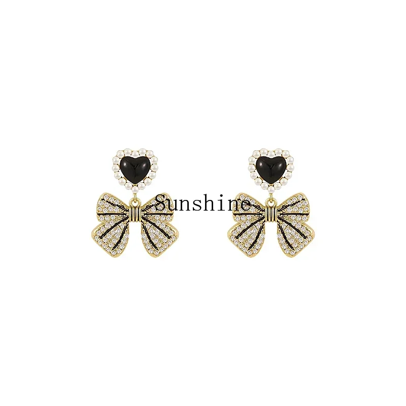 Pearl Bow Earrings Premium Love Stud Earrings