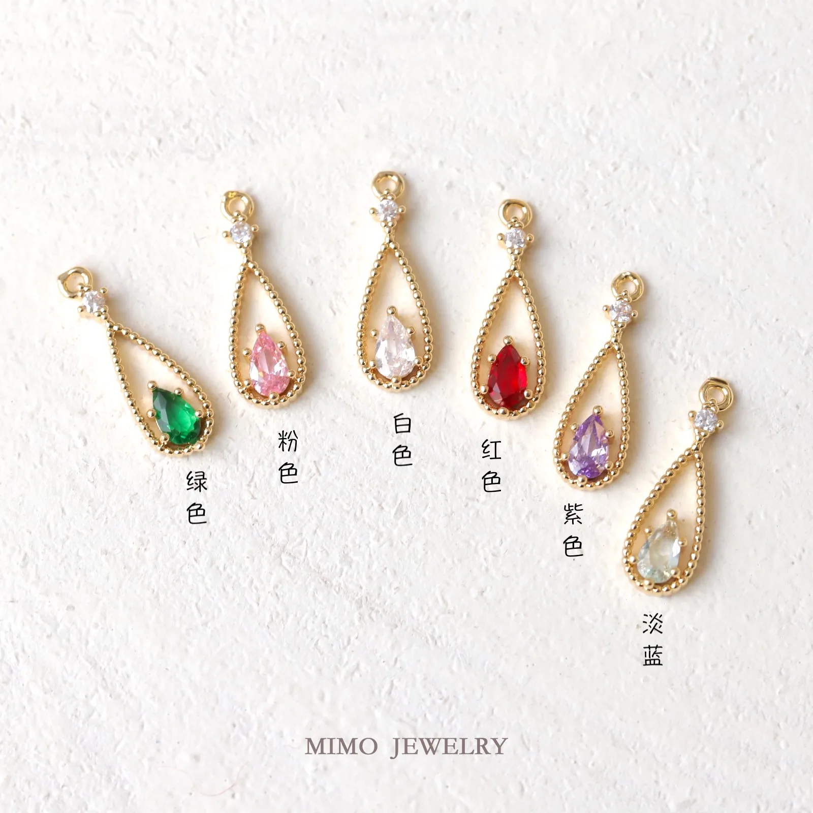 Zirconia Cake Water Droplet Shaped Hollow Out Retro Style Edges Charms Pendant Supplies DIY Hand Brass Gold Plated Accessories