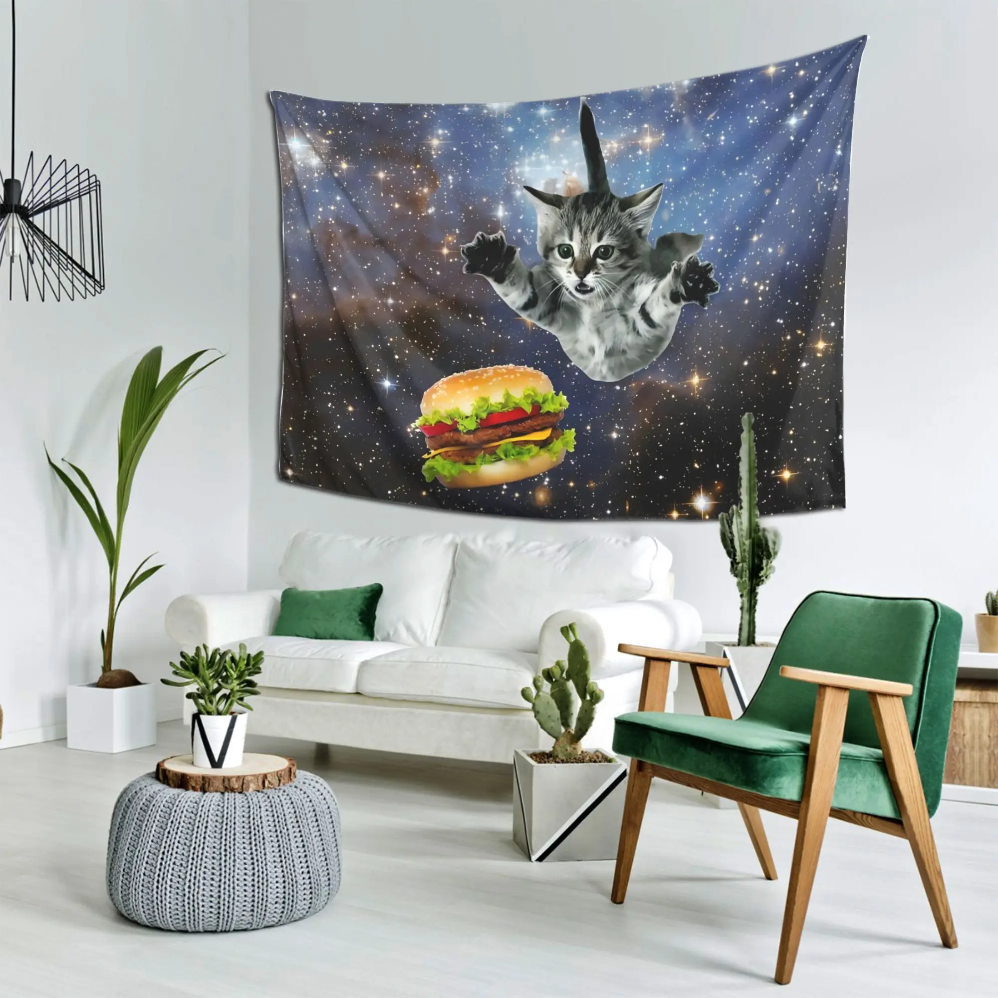 Cosmic Cat Chase Wandteppich – ideal für Schlafzimmer/Wohnheim/Party und Abschluss/Geburtstagsgeschenke