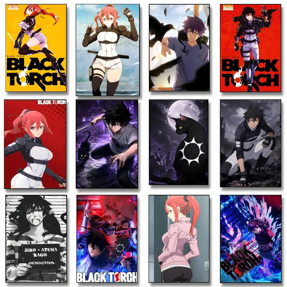 Japanese Anime B-BLACK TORCH Poster Print Painting Home Decor for Bedroom Living Room Hallway