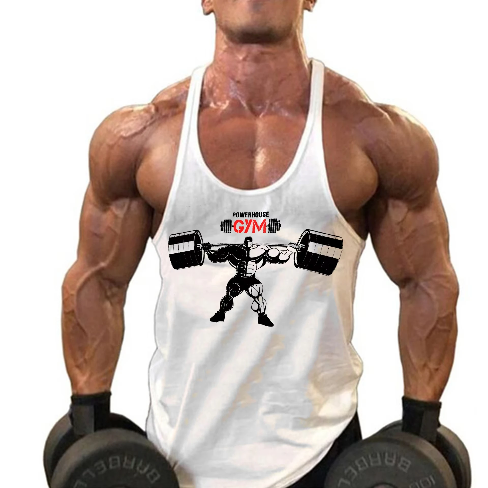 GymAhirt_men's Fitness Strap Tank Top - Summer Bodybuilding Tank Top, Sleeveless Loose Comfort Muscle Gym Training Top