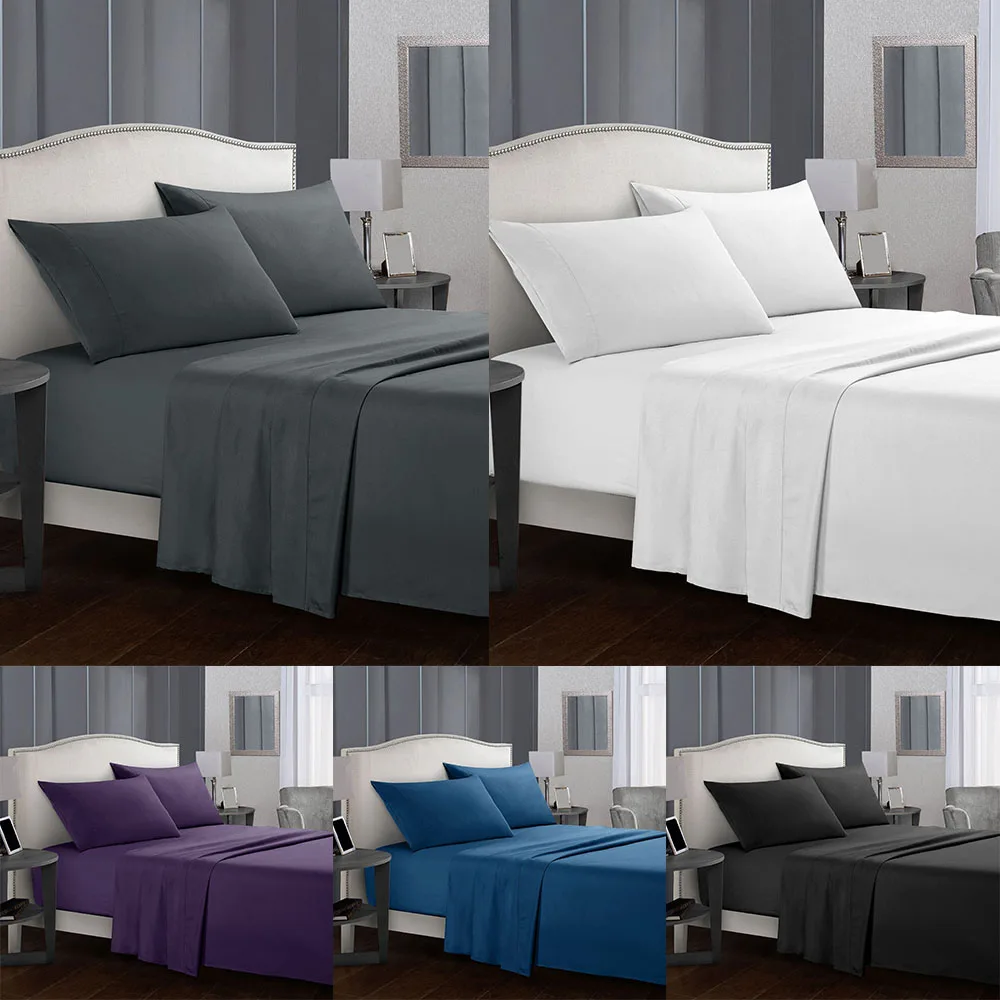 

1Set Bedding Bedsheet Four Piece Bed-cover Bed Sheet Set Pillowcase Home Furnishings Comfortable Skin Friendly Solid Color