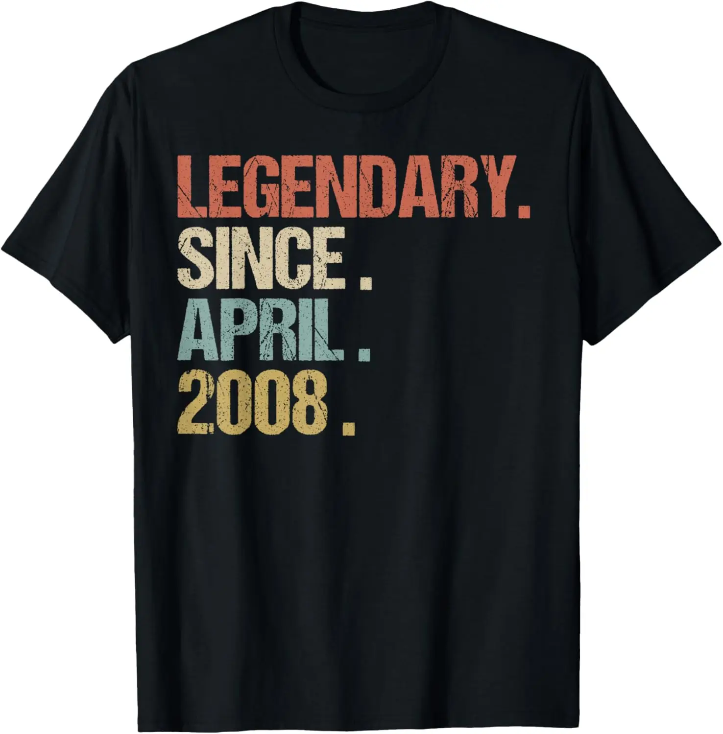 11th Birthday Gift Legendary Since April 2008 Shirt Retro T-Shirt