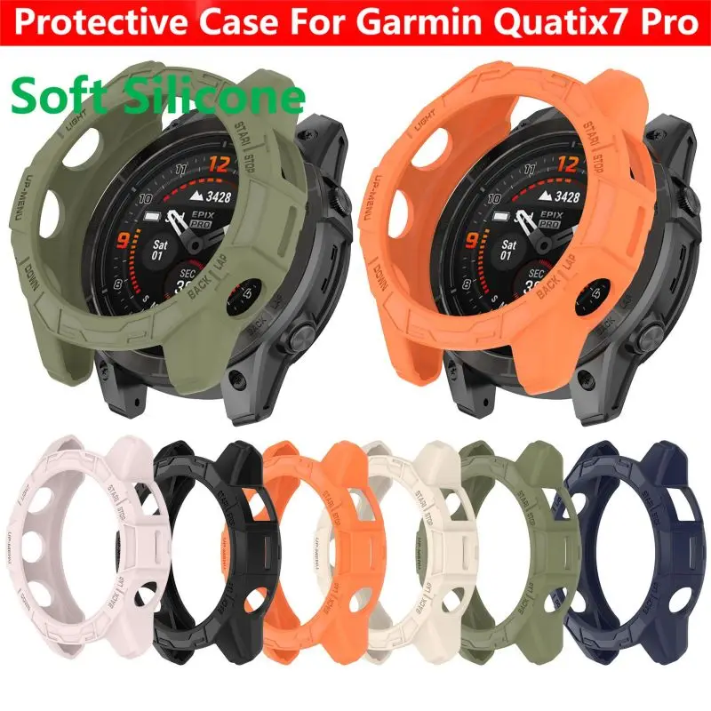 TPU Protective Case Cover For Garmin Quatix 7 Pro Smart Watch Strap Soft Silicone Bumper 7Pro Protector Shell Accessoies Quatix7