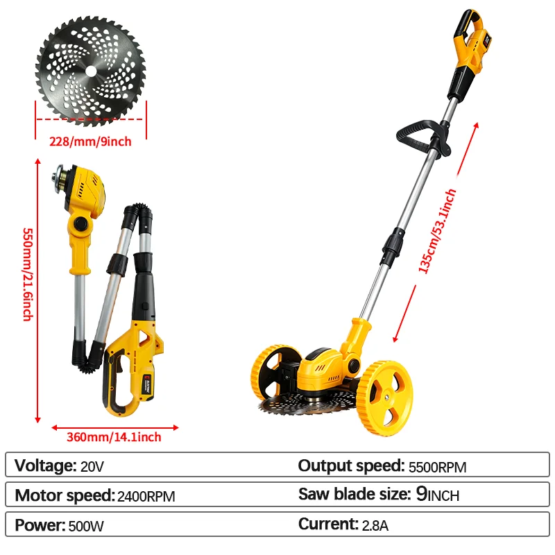 Electric Goddess Brushless Electric Lawn Mower 24000RPM Cordless Grass Trimmer Cutter Garden Tool For Dewalt 20V Battery Pin