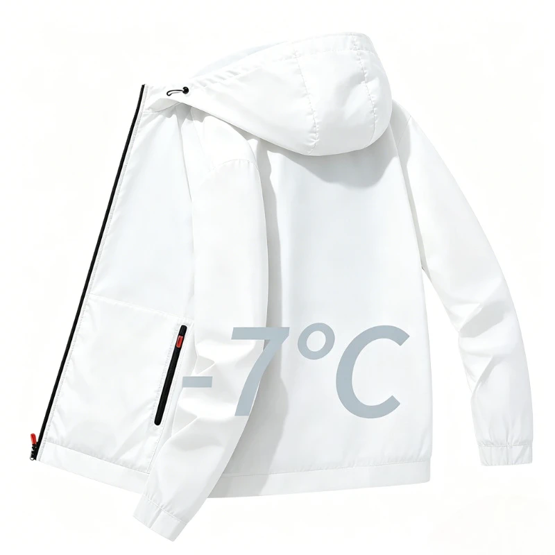 

White UPF50+ Sunscreen Jacket Men Outdoor Sun Protection Clothing Fishing Hunting Clothes Summer Quick Dry Windbreaker Skin Coat