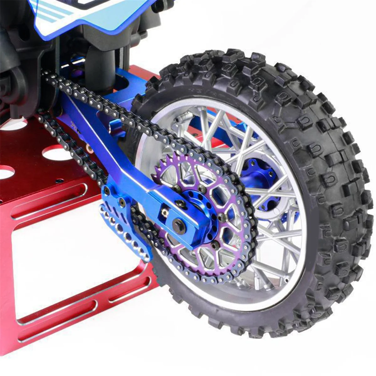 Y34A Voor 1/4 Promoto-MX RC Auto Elektrische Motor Achter Swing Arm Achtervork Wiel Zetel Accessoire 264000   Blauw