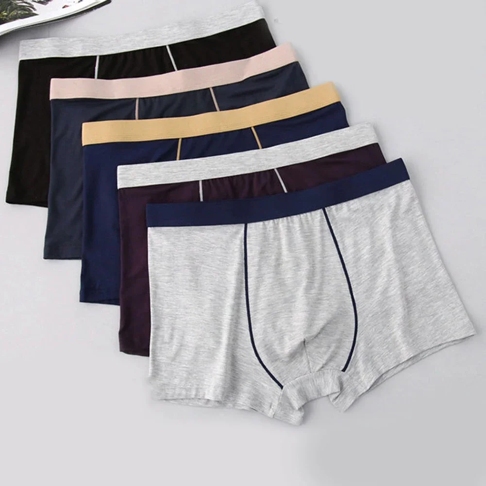 Mens Underwear Seamless Breathable Boxer Briefs Simple Thin Comfort Multicolor