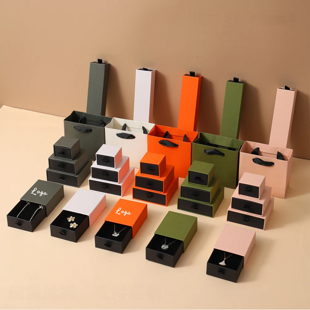 

Custom Logo Green Jewelry Rings Boxes Bracelet Necklace Drawer Box Wedding Gift Cosmetics Candle Perfume Organizer Dust Case