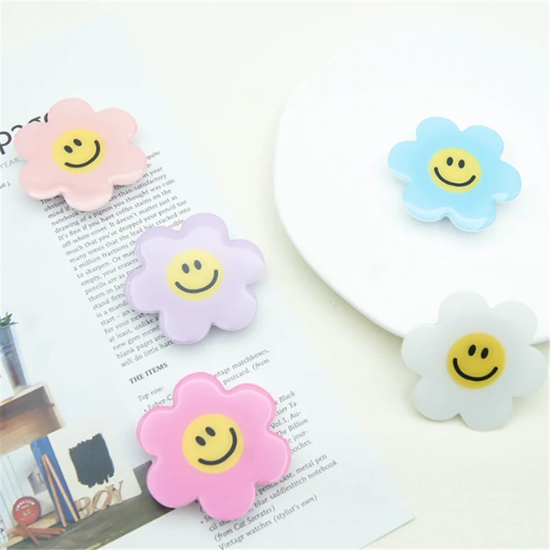 Cute Flower Cartoon Expandable Mobile Phone Holder INS Korean Foldable Grip Tok Socket Finger Ring Bracket Accessories