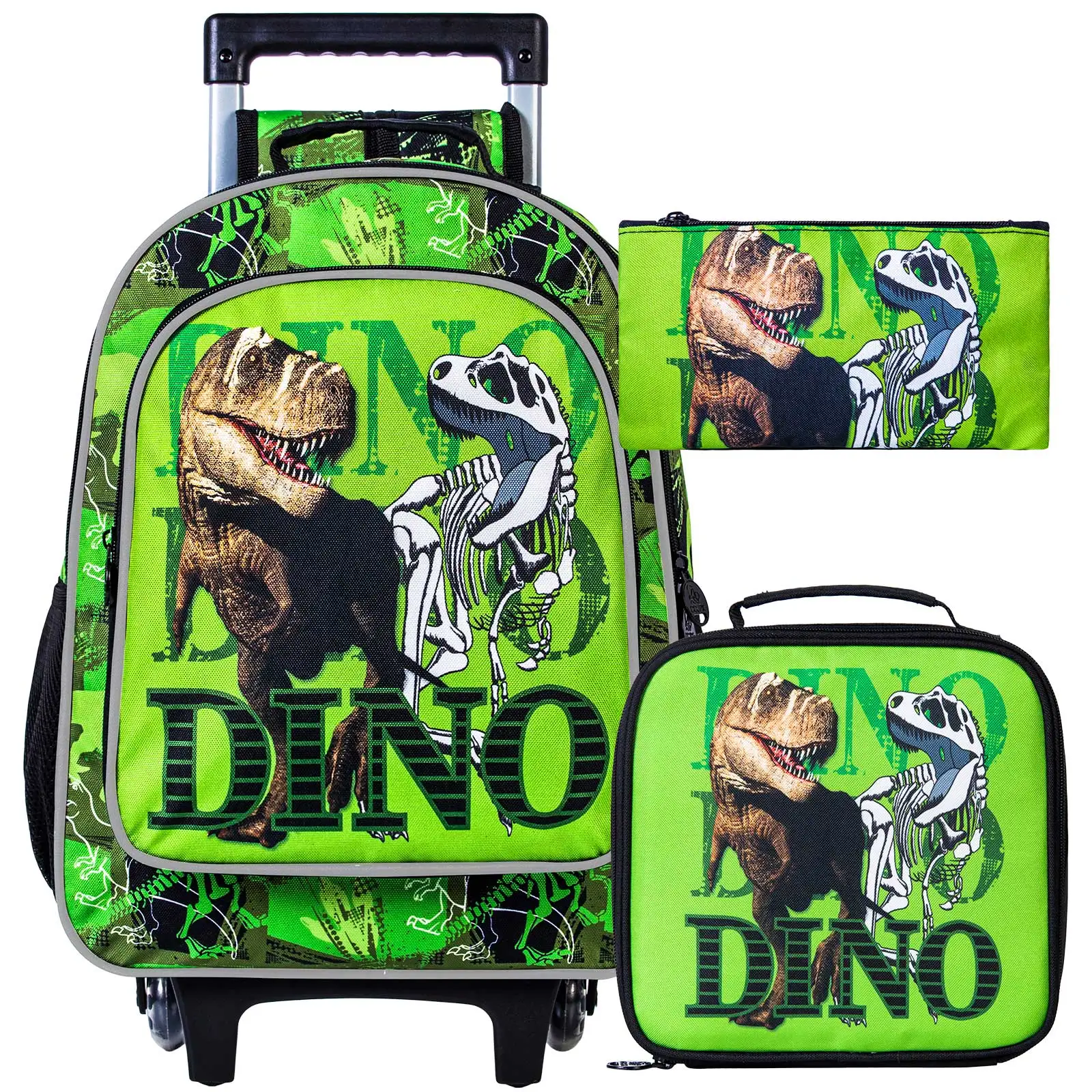 

Набор из 3-х рюкзаков на колесиках для мальчиков, детский школьный рюкзак на колесиках, школьный рюкзак с драконом для начальной школы, дошкольников и детского сада