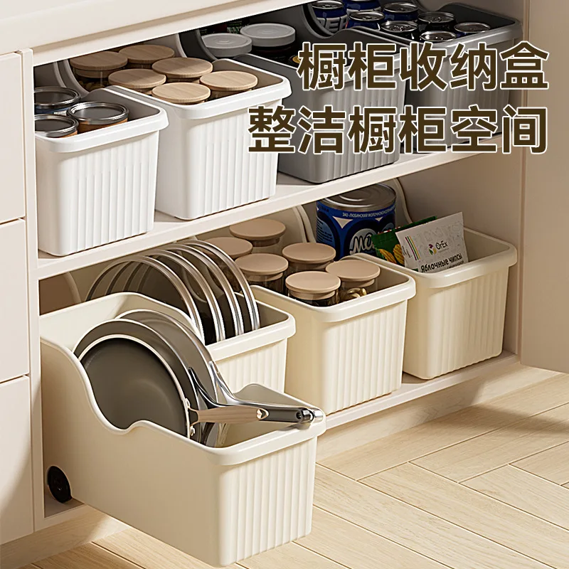 Cross-border cabinet storage box with wheels, designed for organizing small items and kitchen clutter, a large-capacity, multi-f