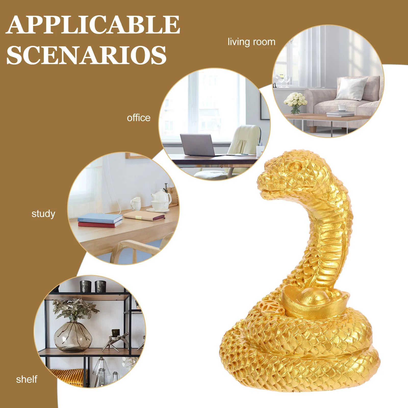 

Resin Snake Sculpture Chinese Style Delicate Figure Garden Bonsai Ornament Prank Prop Realistic Animal Decoration