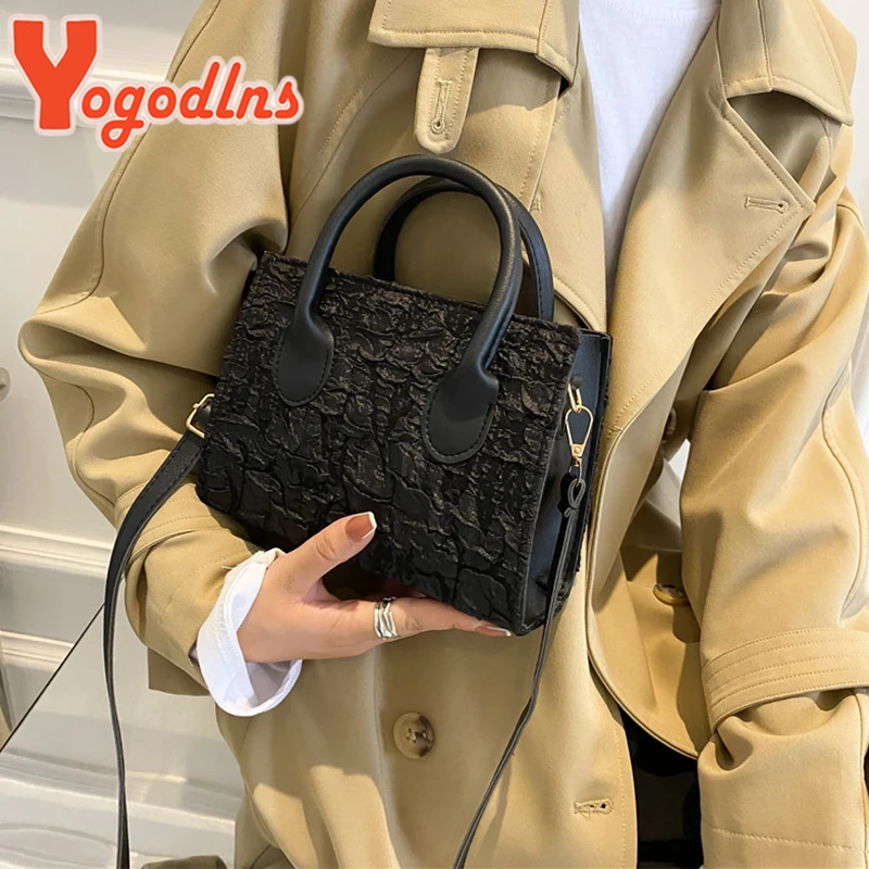 Yogodlns Floral Graphic Satchel Bag For Women Fashion Mini Square Bag Fashion Portable Handbag Designer Shoulder Crossbody Bags