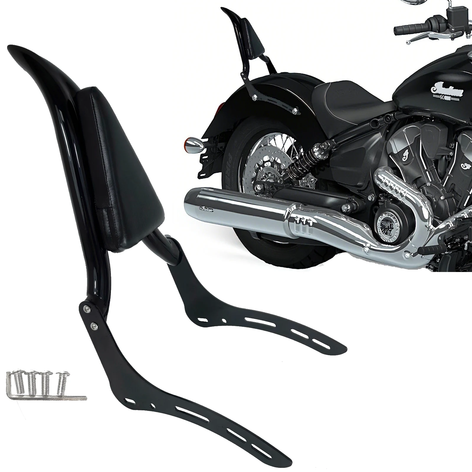 

Motorcycles Accessories for Indian 2025 Super Scout Bobber Sport Scout 101 Sixty Motorcycle Backrest Passenger Rear Sissy Bar