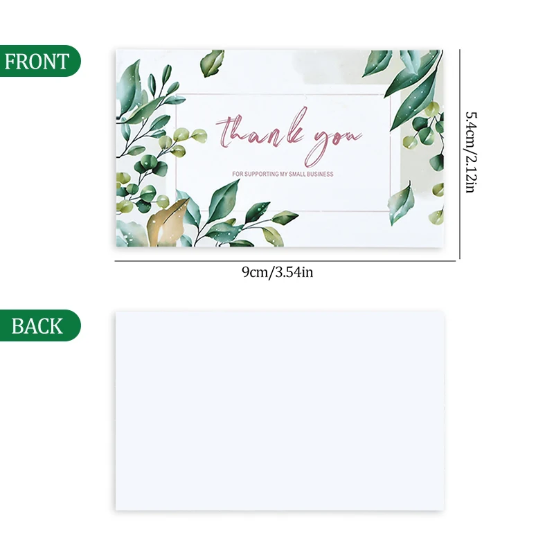 50pcs Customized Leaf White Green Eucalyptus Wedding Engagement Banquet Thank You Card Meal Plate Card Process Reminder cards