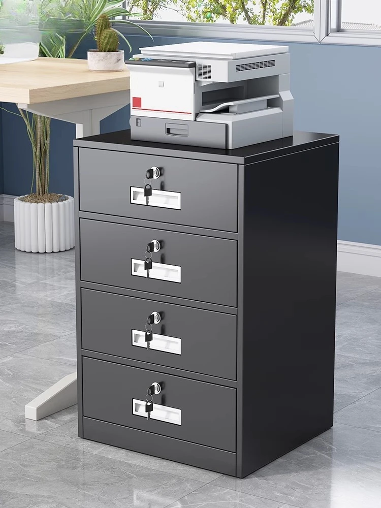 Archivador de oficina, gabinete de almacenamiento de datos, debajo de la mesa, gabinete bajo de hierro, taquilla de acero, cajón múltiple, gabinete pequeño con cerradura.