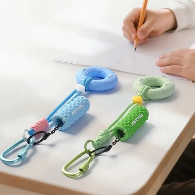 

New Mini Yoga Foam Roller Keychain-Fitness Accessory,with Clasp,for Gym Office Use,2-Pack Mixed Colors