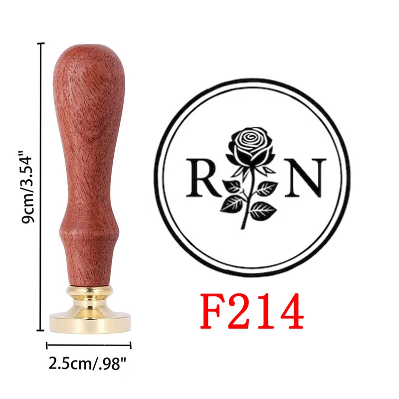 Benutzerdefinierter Wachssiegelstempel und Holzgriff-Set, für Hochzeitseinladung, mehrere Designs, personalisierter Logo-Wachsstempel, Initialenwachs