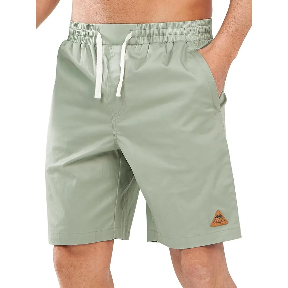 

Mens Casual Cotton Shorts 9 Inch Hybrid Golf Work Board Shorts with Zipper Pockets Quick Dry
