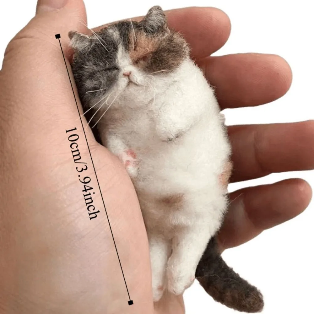 Non-Finished Cat Wool Needle Felting Kit Handmade DIY Wool Felt Cat Material Bag Beginner Friendly Craft