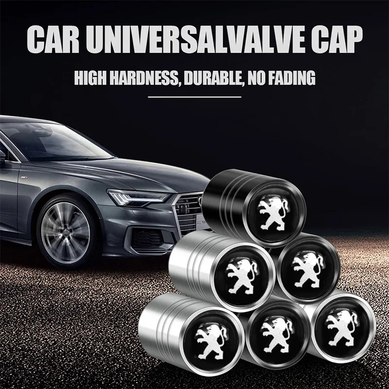 

4Pcs Metal Car Wheel Tire Valve Caps Air Stem Protective Covers for Peugeot 208 206 308 2021 2008 3008 107 106 406 207 508 108