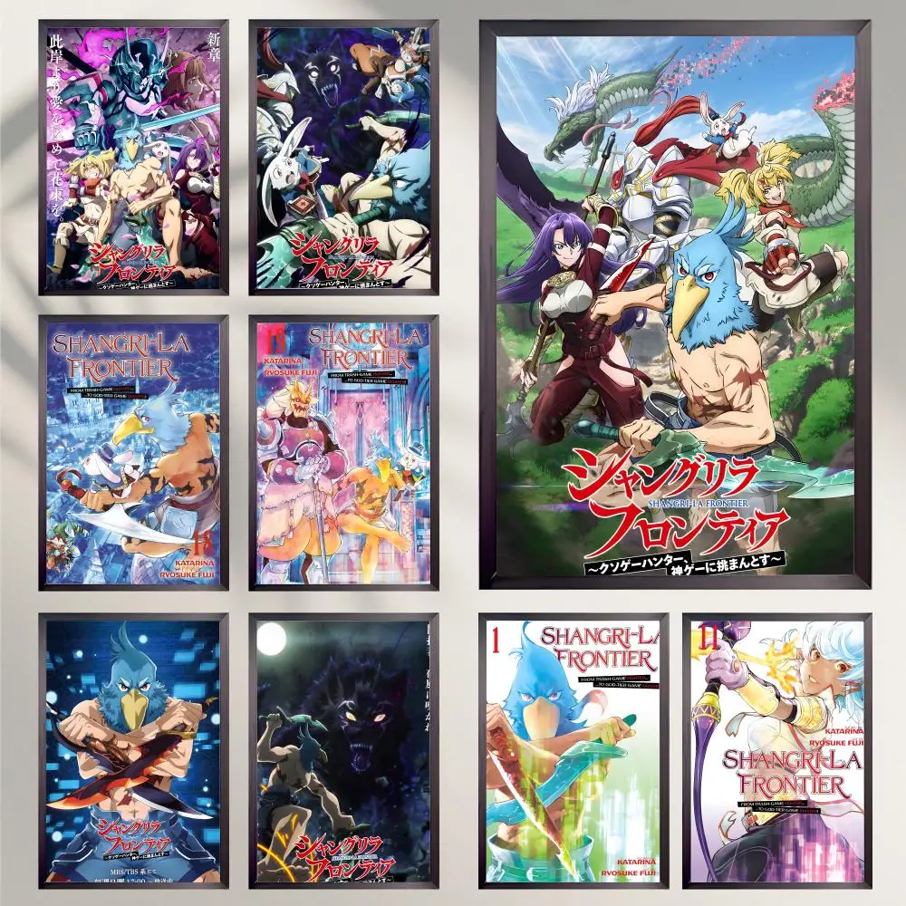 Anime S-Shangri-La FrontierS Poster, HD, vielseitig, wasserfest, Wanddekoration, selbstklebend, perfekt für jeden Raum und ideales Geschenk