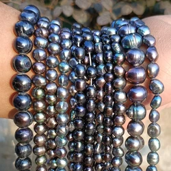 Natural Baroque Pearl Beads Oval Potato Round Pearl Black Blue Freshwater Pearl Loose Beads For Jewelry Making DIY Necklace 14