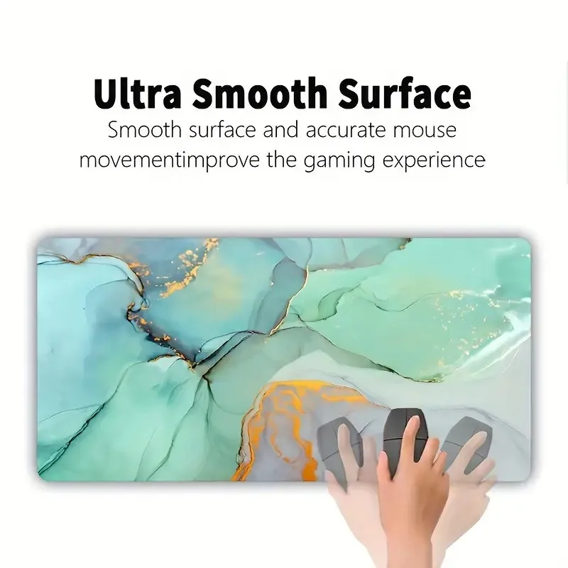Light Green Marble Pattern Large Gaming Mouse Pad Computer HD Keyboard Mouse Pad Desk Pad