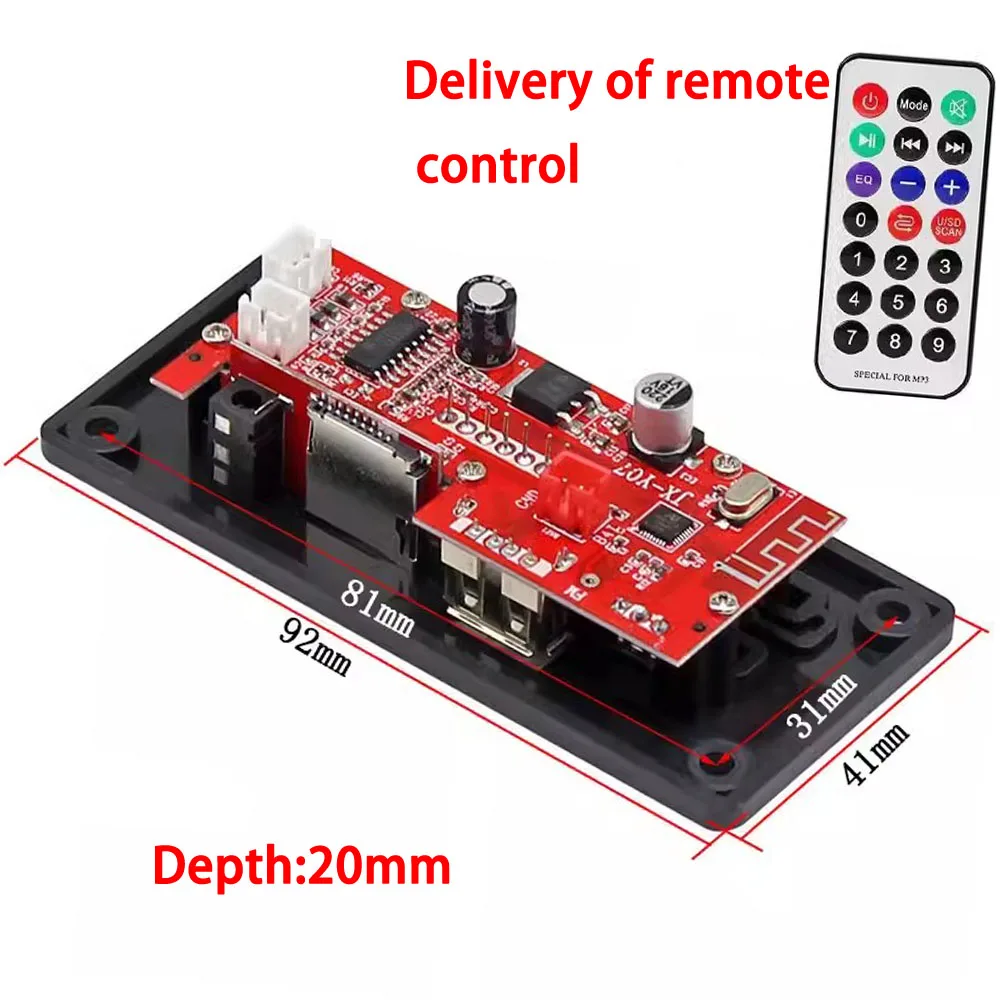 Car Audio Decoder Amplifier Board Stereo Amplifier USB TF FM Radio Module Bluetooth 12V WMA MP3 Player with remote control