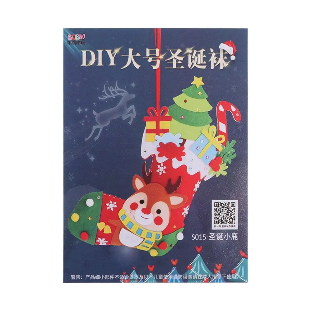 Niet-geweven stof DIY kerstsok Sneeuwpop Huis Decoracion Hangbare kerstsok Kerstman Kerstman