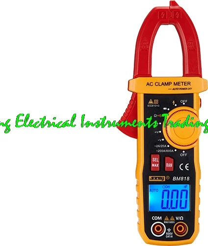 SZBJ BM818/BM819 Digital Clamp Meter Current Multimeter  Handheld Non Contact Ammeter Tester  Data Hold Auto Power Off