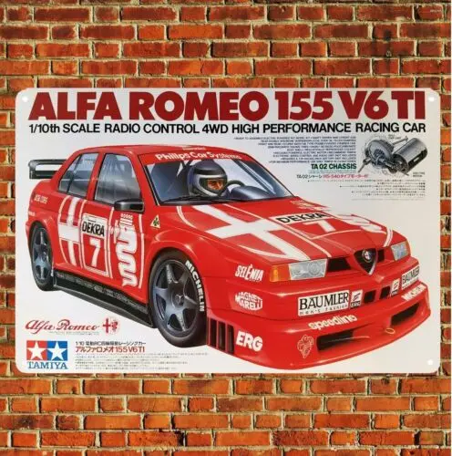 Metal Poster Vintage Rc Car Tin Sign Plaque Tamiya Romeo 155 Ti TA02-aluminum