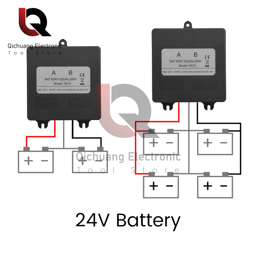 1PC 12V/24V 스마트 배터리 이퀄라이저 10A 현재 활성 전압 밸런서 리튬 이온 배터리 LED 디스플레이 배터리 밸런서