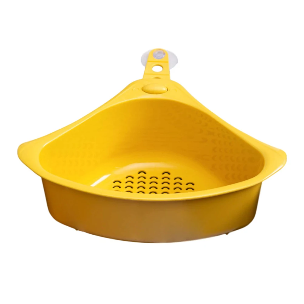 

Drain Basket Rack Dish Storage Corner Sink Strainer Triangle Organizer Drainage Kitchen