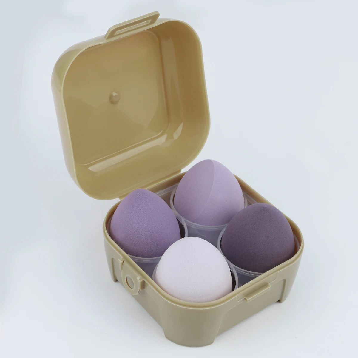 مجموعة إسفنجة مكياج عالمية، إسفنجة مزج كريم الأساس، سائل لا تشوبه شائبة، كريم وبودرة، إسفنجة مكياج متعددة الألوان مع مساحة تخزين