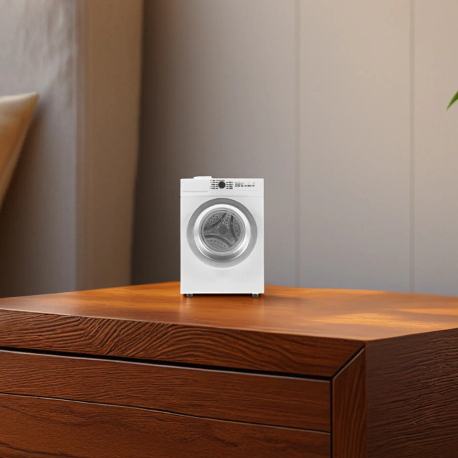 

Miniature 1:12 Scale Washing Machine Rechargeable Door Rotates Realistic Drum Interactive Mini House Layout Appliance Decor