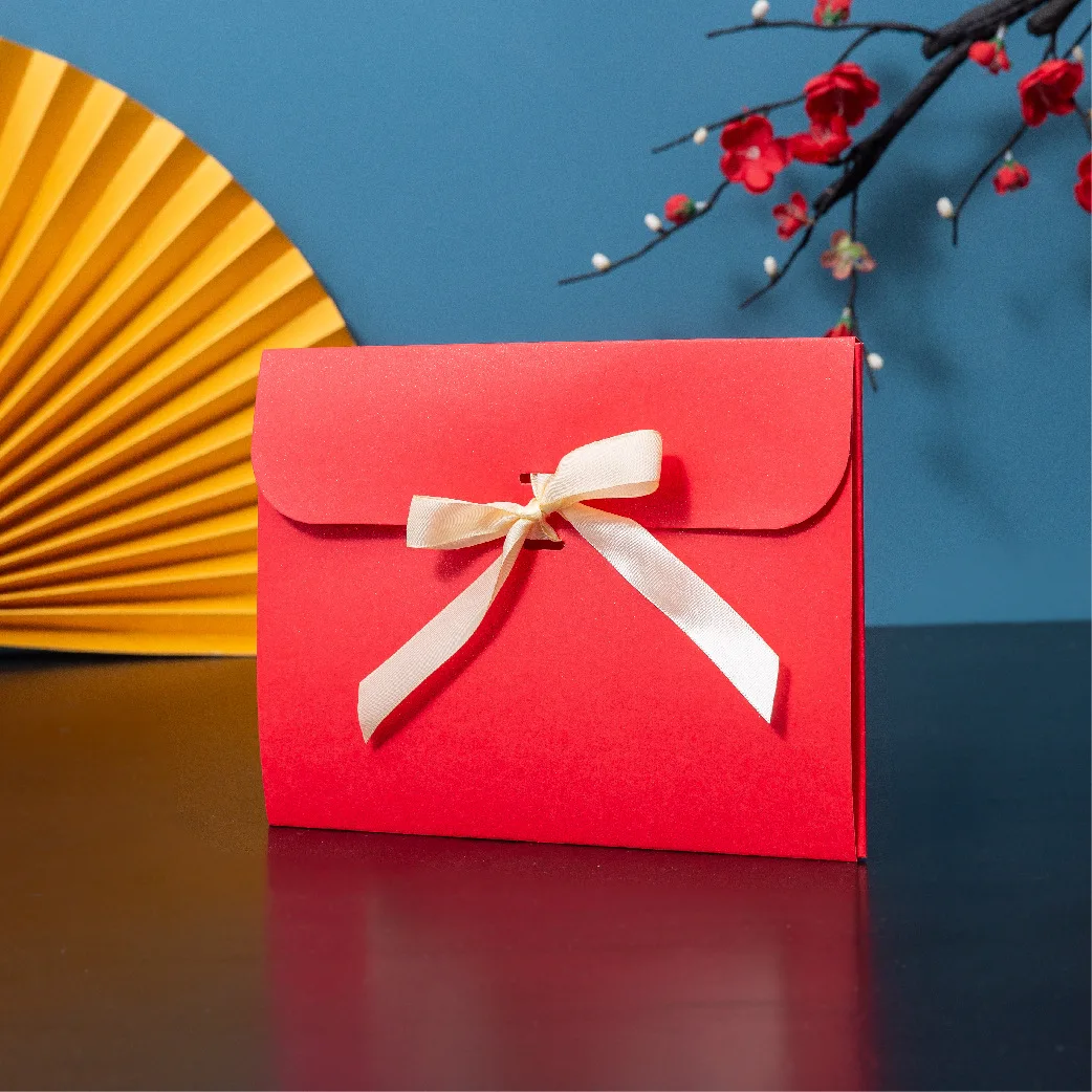 100Pcs 24*18*0.7cm Kraft Paper Postcard Packaging Box With Ribbon Envelope Box Silk Packaging Bag Box Scarf Gift Packaging view 5