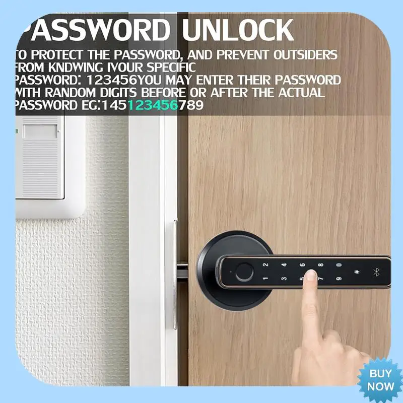 

A47Z 4-In-1 Smart Fingerprint Door Lock Handle Lock Tuya APP Remote Entry Door Lock For Home Office Apartment Bedroom Durable