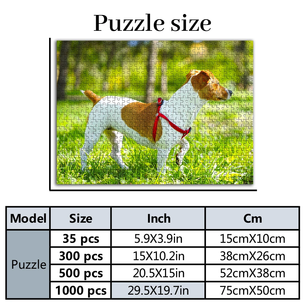 35/300/500/1000pcs Personalized Custom Photo Pet Group Photo Puzzle DIY Toy Decoration Collectiable Growth Gift Christmas