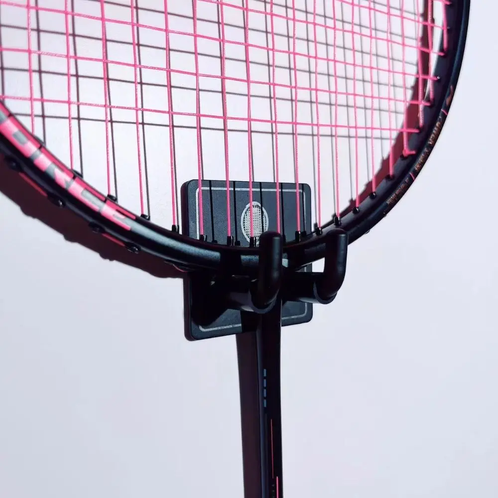 Stainless Steel Badminton Racket Holder Wall Hook Storage Display Rack Wall Mounted Racket Holder No Hole Black Color