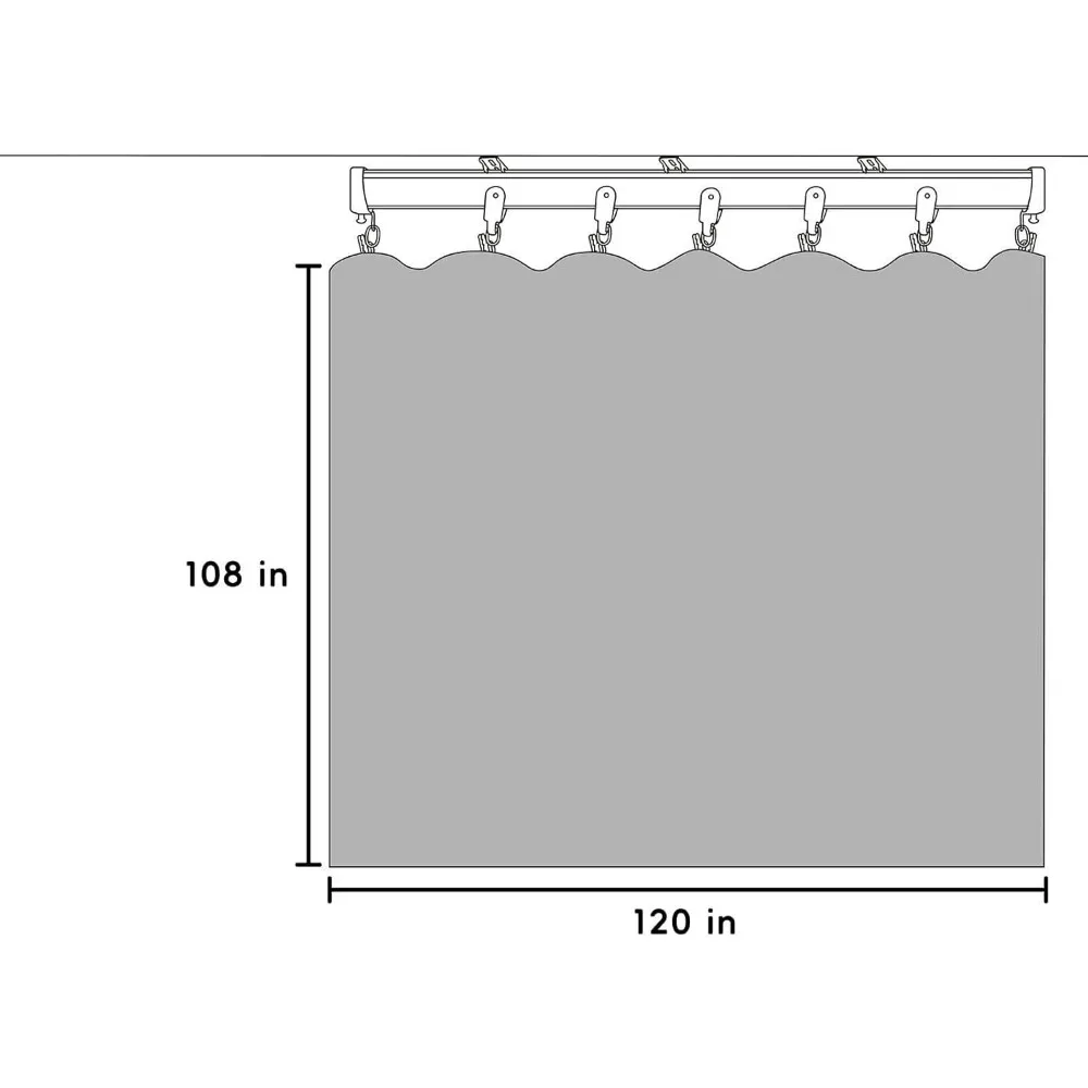Blackout Room Divider Curtains with Hooks, Soundproof Floor Curtains, Ceiling Track System, Wall Mounted Divider Curtains