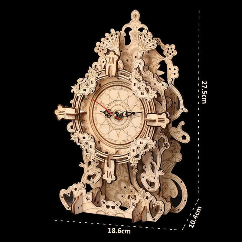 Creative Mechanical Retro Wall Clock 3D Wooden Puzzle Model Building Kit Assembly Toys Handmade Crafts Adults Gift Home Decor