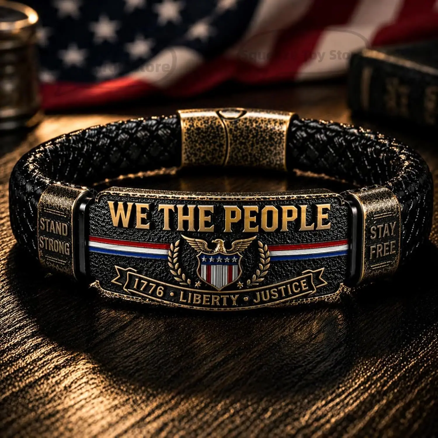 New USA 250™ Freedom Legacy Bracelet (1776–2026), Patriotic Braided Rope Wristband, USA Independence Day Gift for Men and Women
