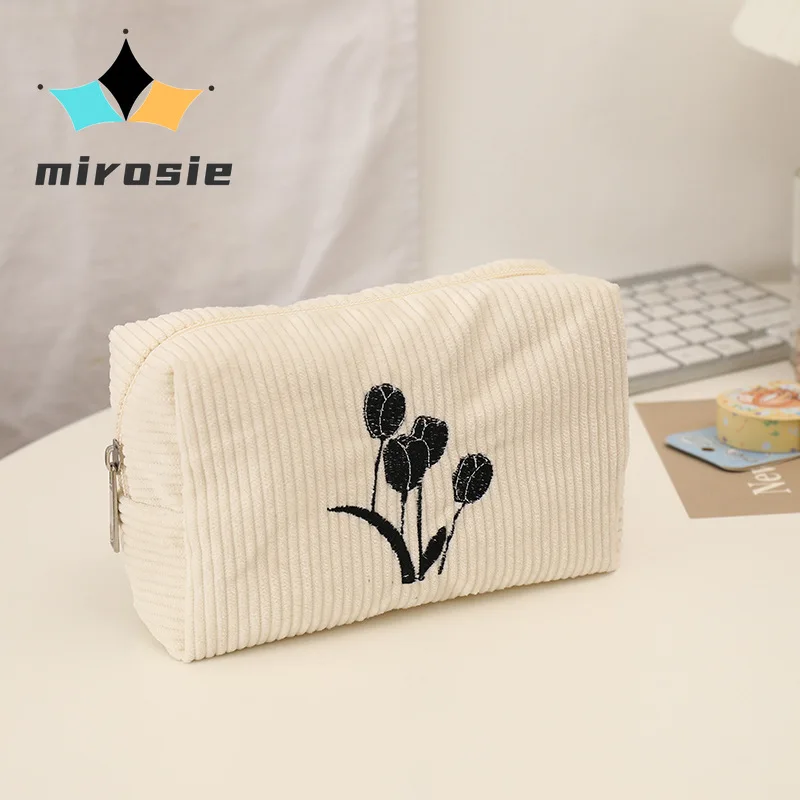 MIROSIE-Floral Makeup Bag for Ladies, Cosmetic Organizer, Skincare Pouch for Women, Travel Toiletry Bag for Girls, Fashion