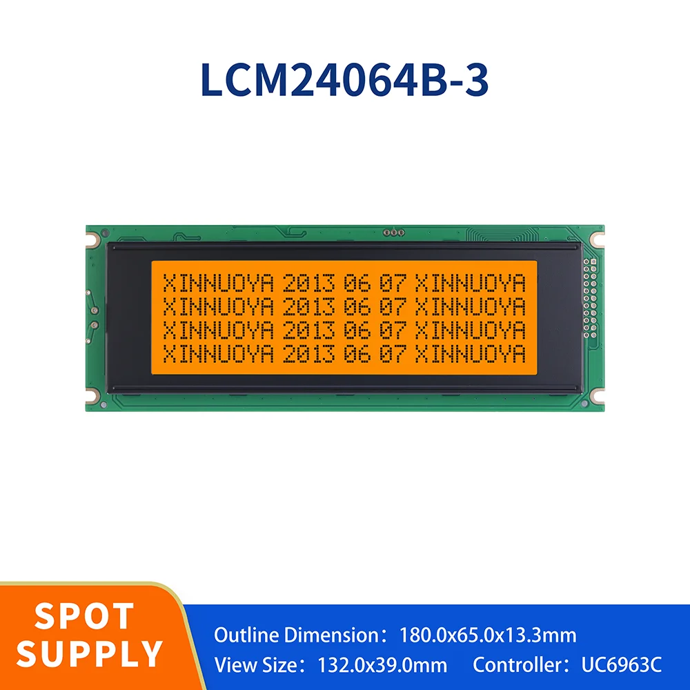 Lcd24064B3 Lcd Display Screen 24*64 Graphics Dot Matrix Module Amber Black Lettering Lcm Monochrome Screen T6963C